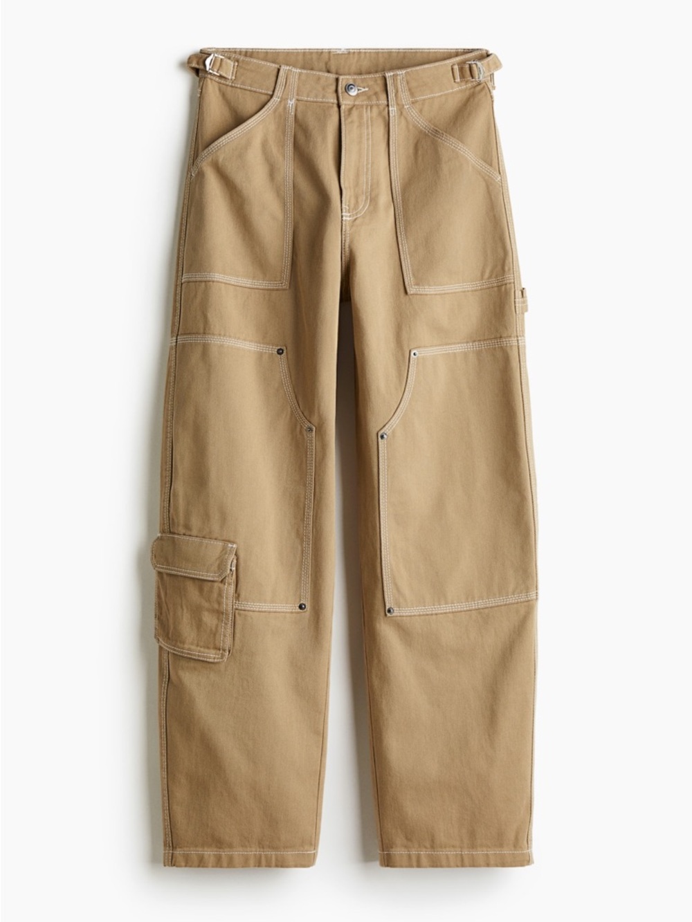 H&M Dark Beige Twill Cargo Pants